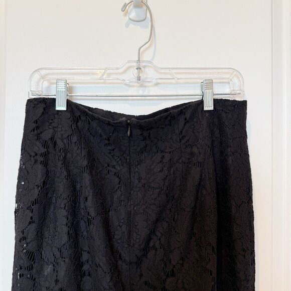 Banana Republic Womens Lace Midi Skirt Size 10 Workwear Minimalist Whimsigoth - Picture 4 of 8